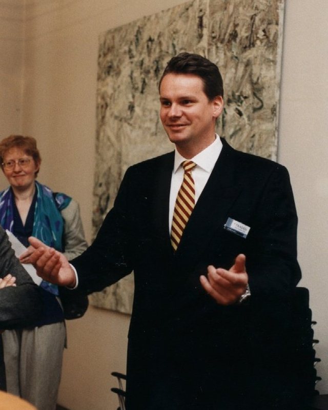 Jochen Hummel in the 1990s, wearing a Trados name badge